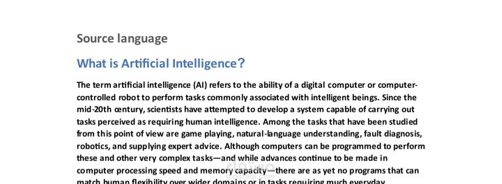 ترجمة مقال علمي عن الذكاء الاصطناعي