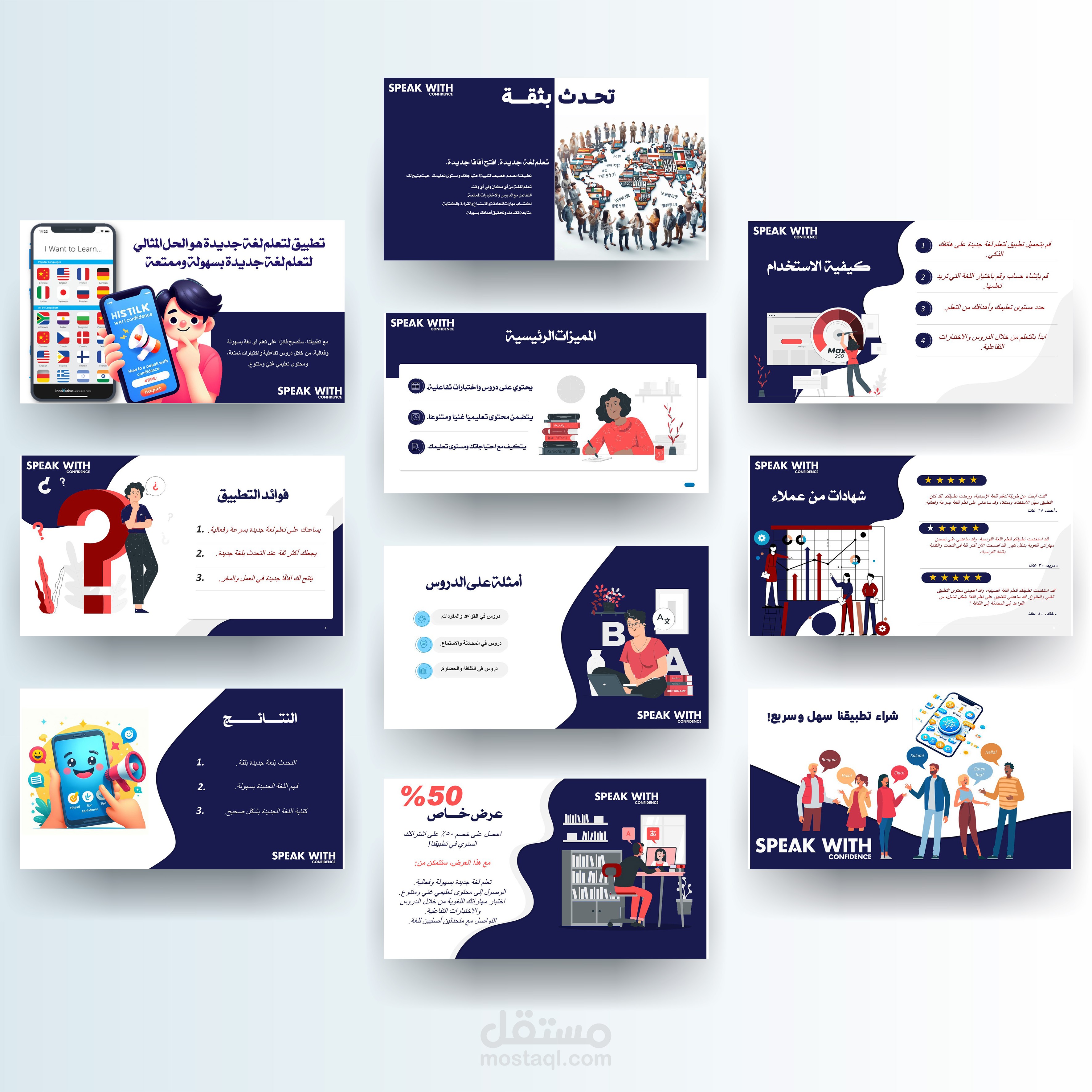 عرض تقديمي لتبطيق لغة (تحدث بثقة )