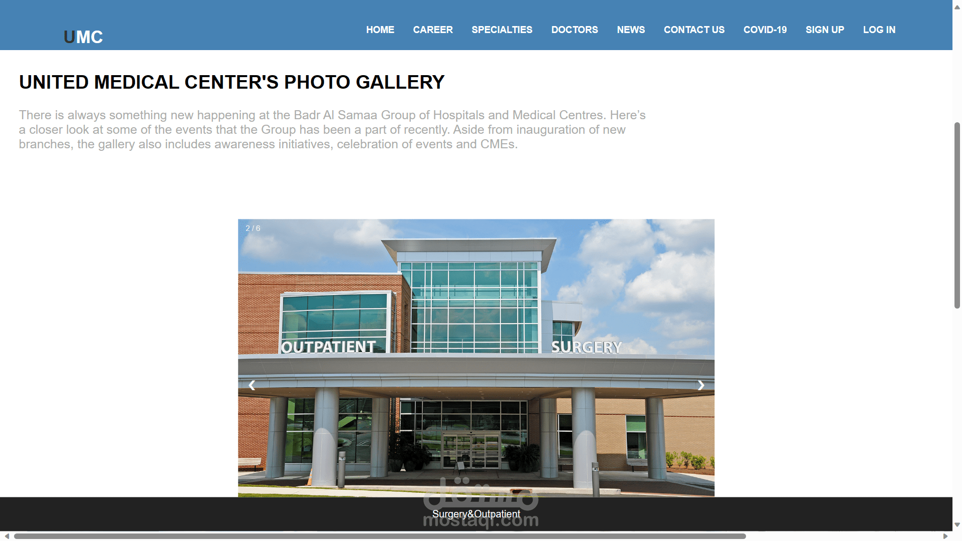 Hospital WebSite Page