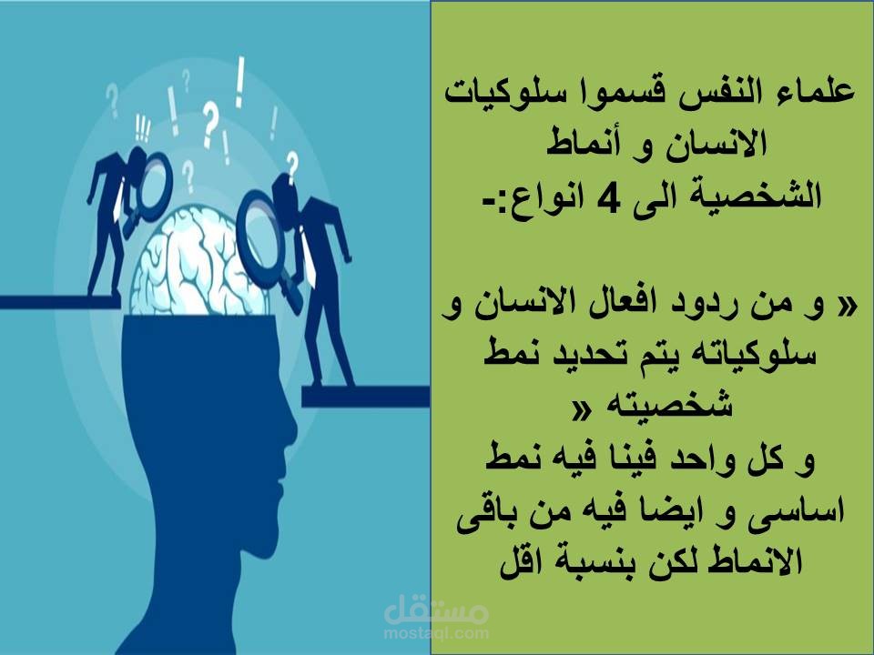 موضوع دراسي بوربوينت حول انواع الشخصيات