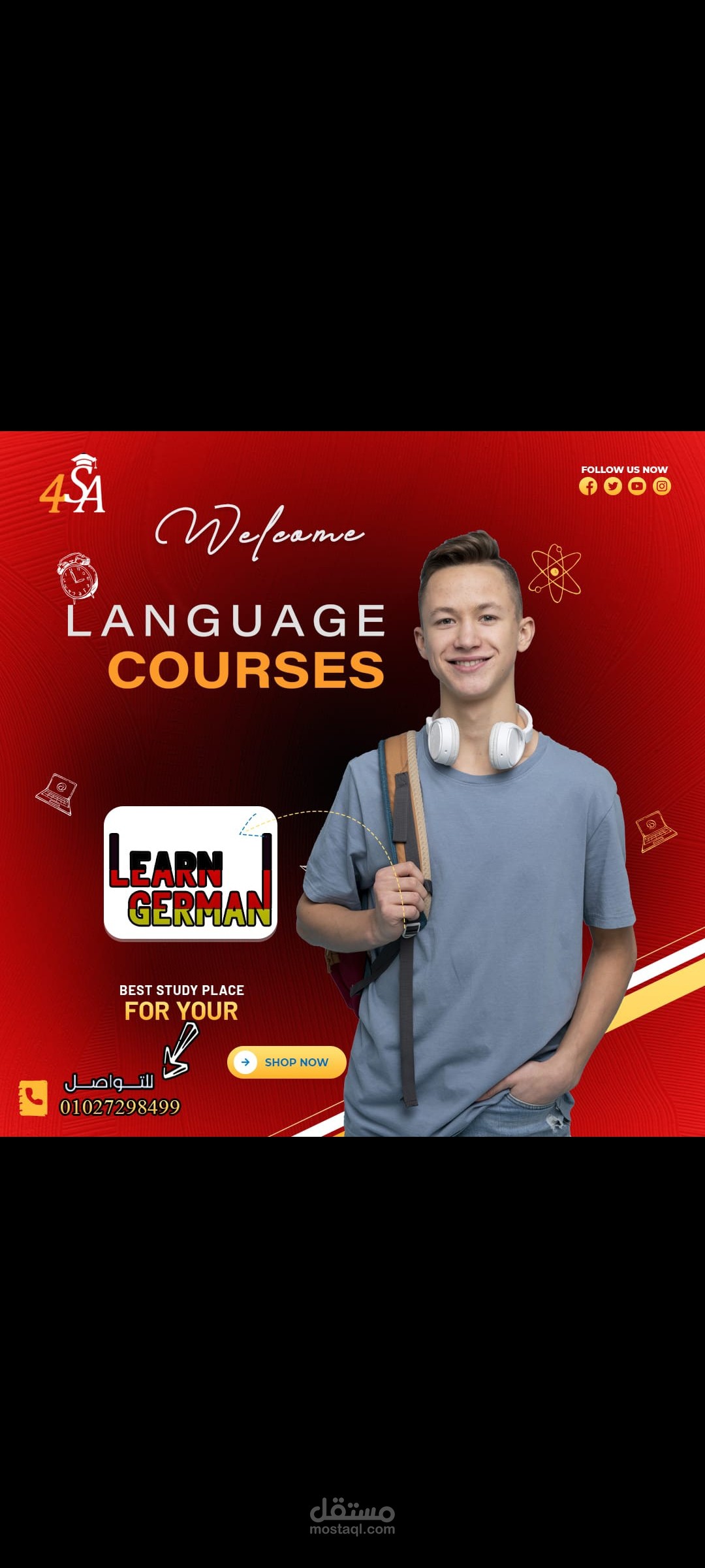 تصميم سوشيال ميديا لكورس اللغه الالمانيه