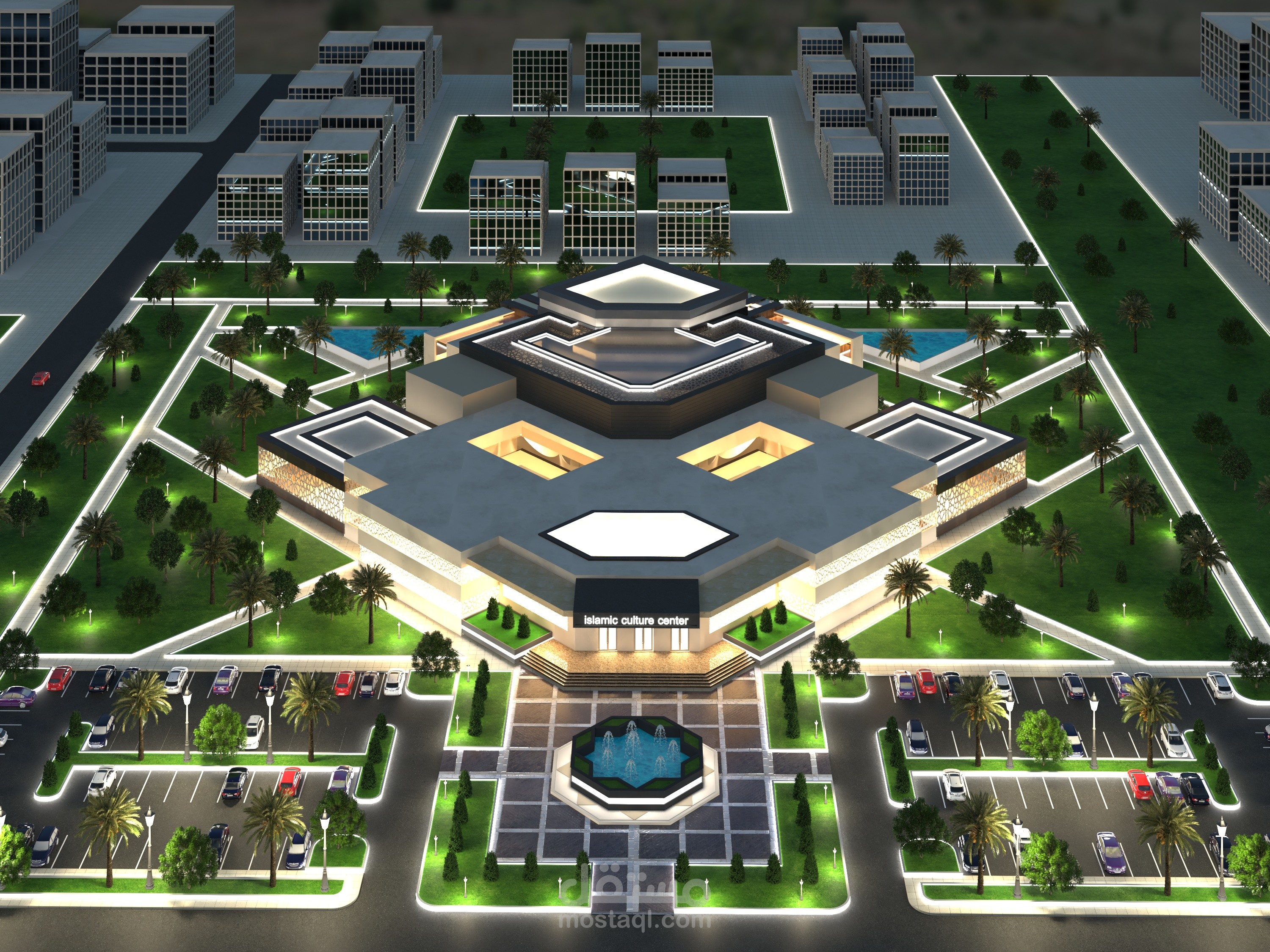 تصميم بناء على الطراز الاسلامي