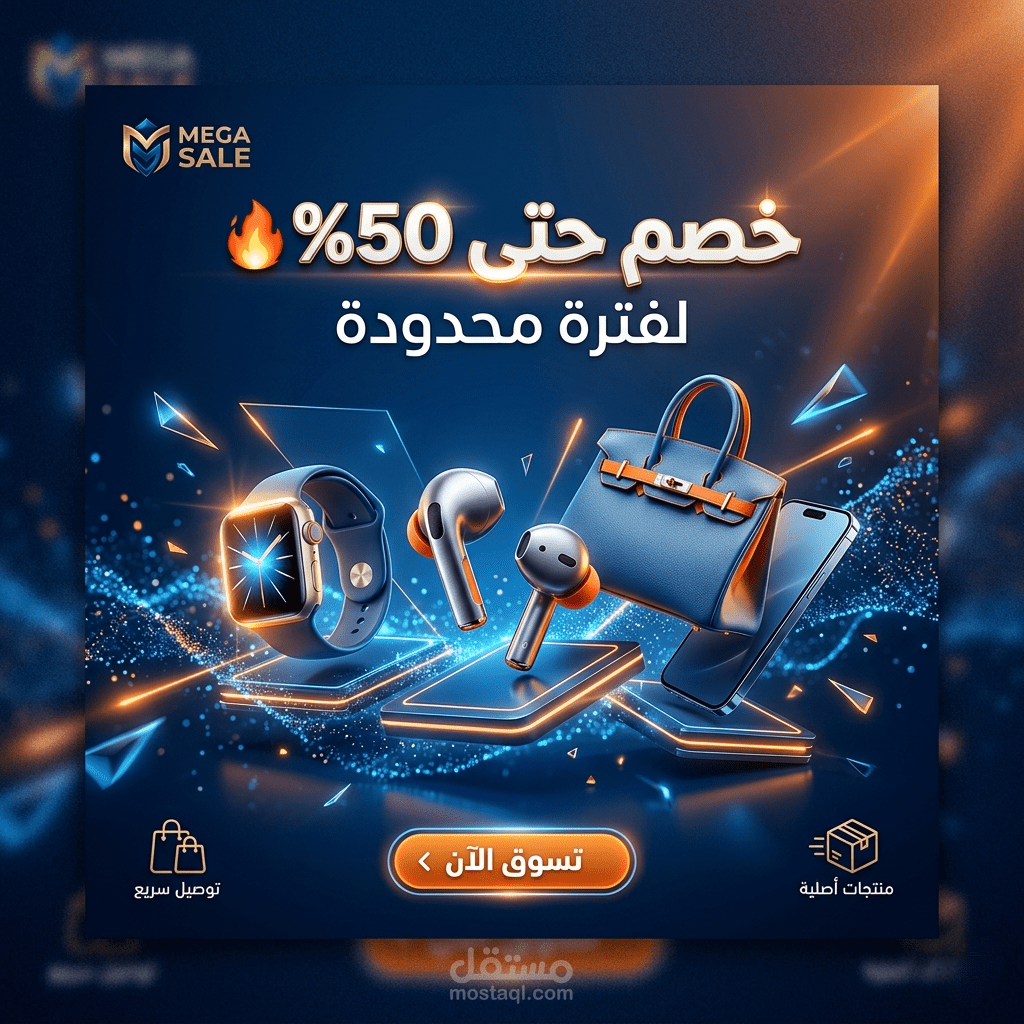 تصميم إعلان خصومات احترافي للسوشيال ميديا