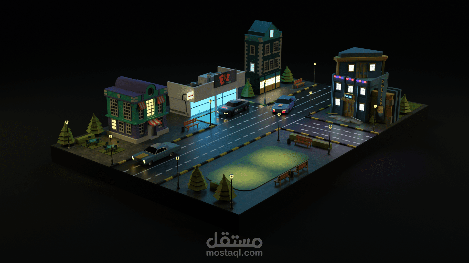تصميم ثلاثي الابعاد بيئة لعبه