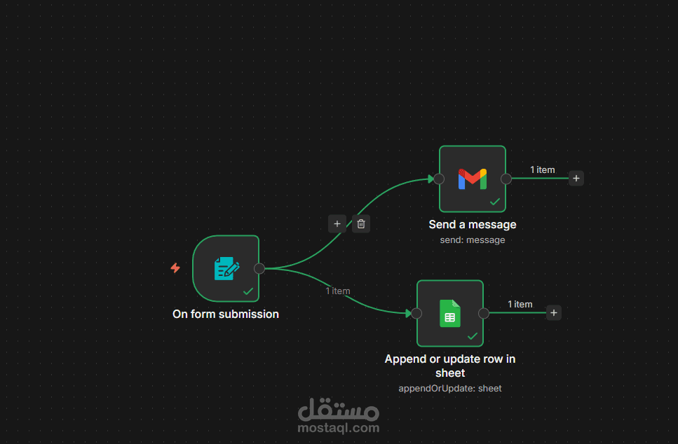 نظام أتمتة متكامل للرد الفوري على النماذج وتحديث قواعد البيانات سحابياً