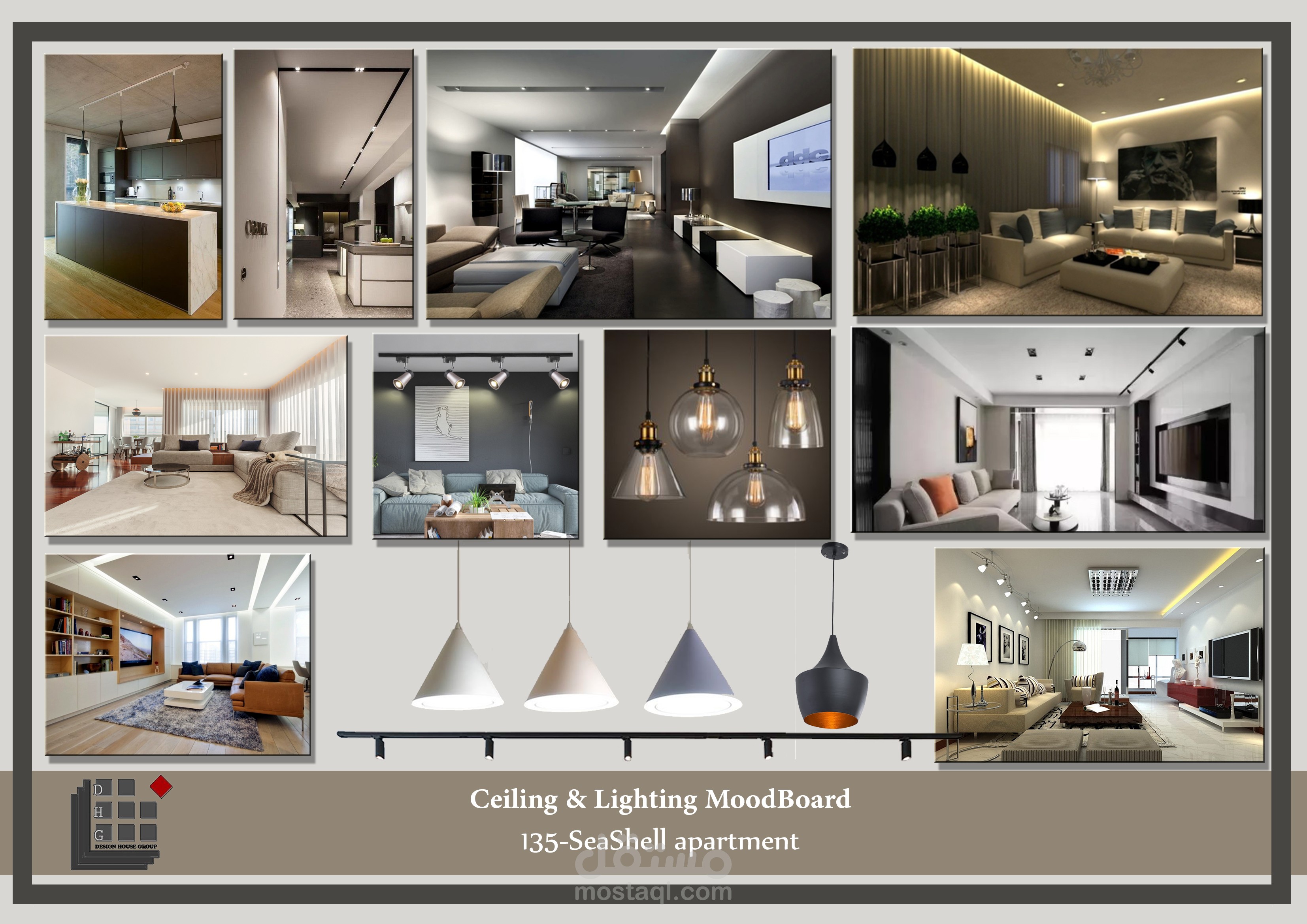 عمل moodboard لاختيار الاتجاه التصميمي