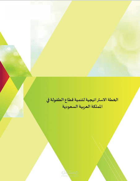 الخطة الاستراتيجية الوطنية لتنمية قطاع الطفولة