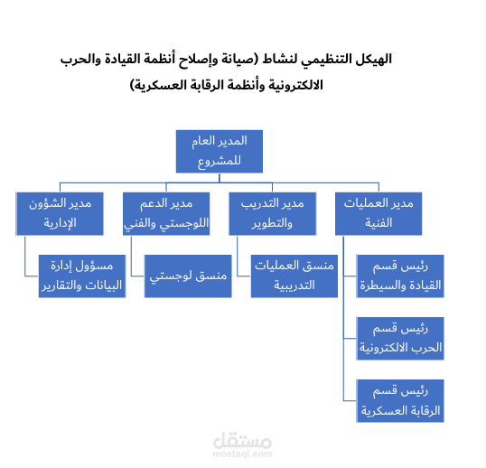 الهيكل التنظيمي والوصف الوظيفي لمشروع