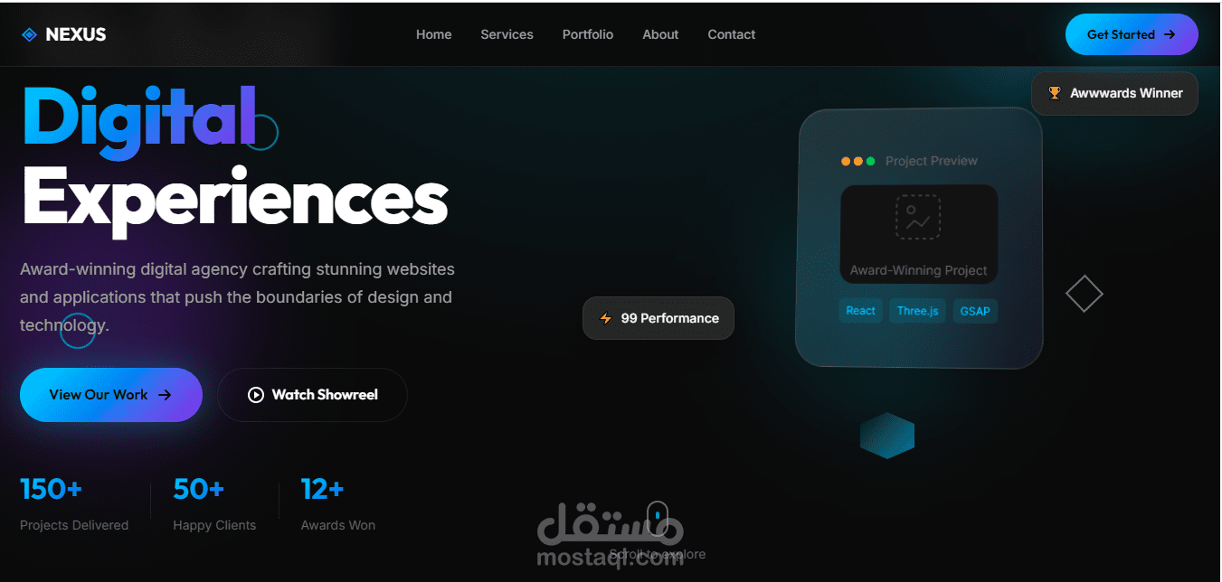 موقع شركة / بورتفوليو احترافي (Corporate / Portfolio Website)