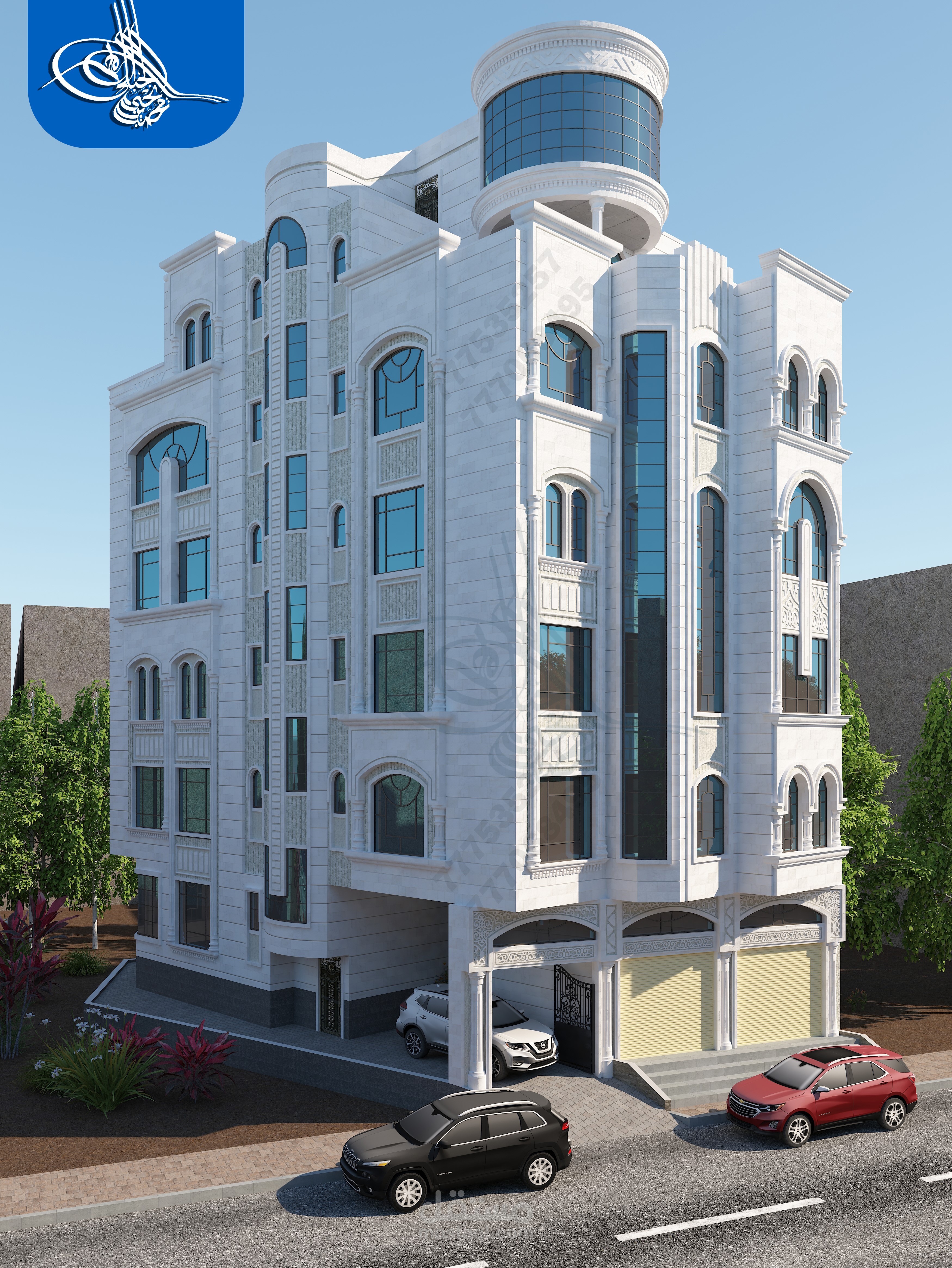 تصميم واجهات 3D عمارة سكنية