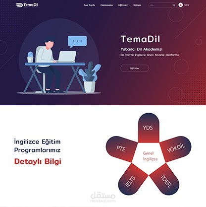 تطوير  موقع ودمجه بالذكاء اصطناعي لشركة تيماديل