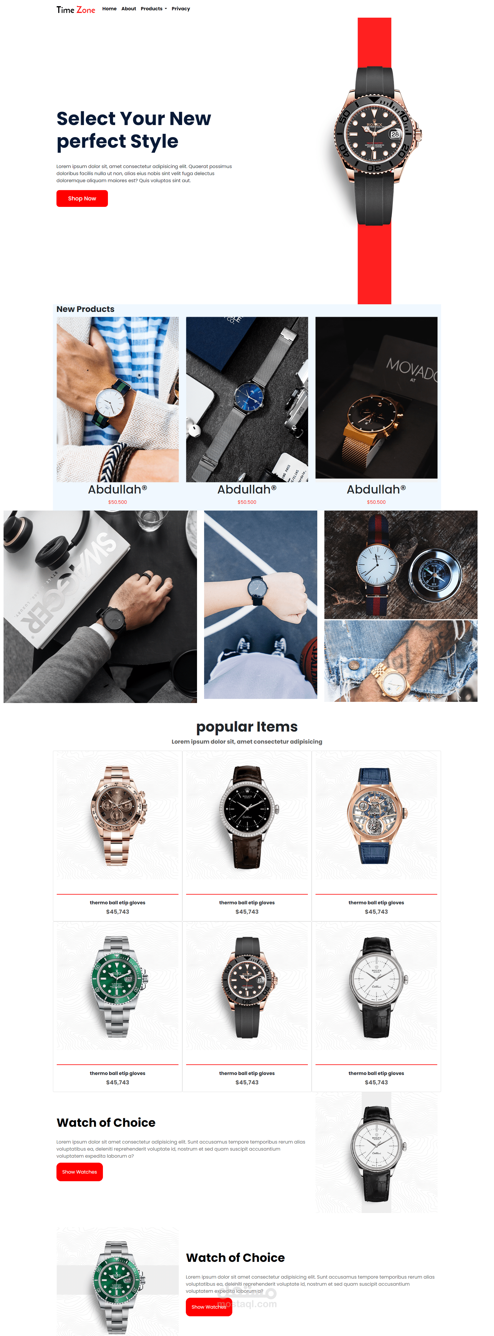Watches pages