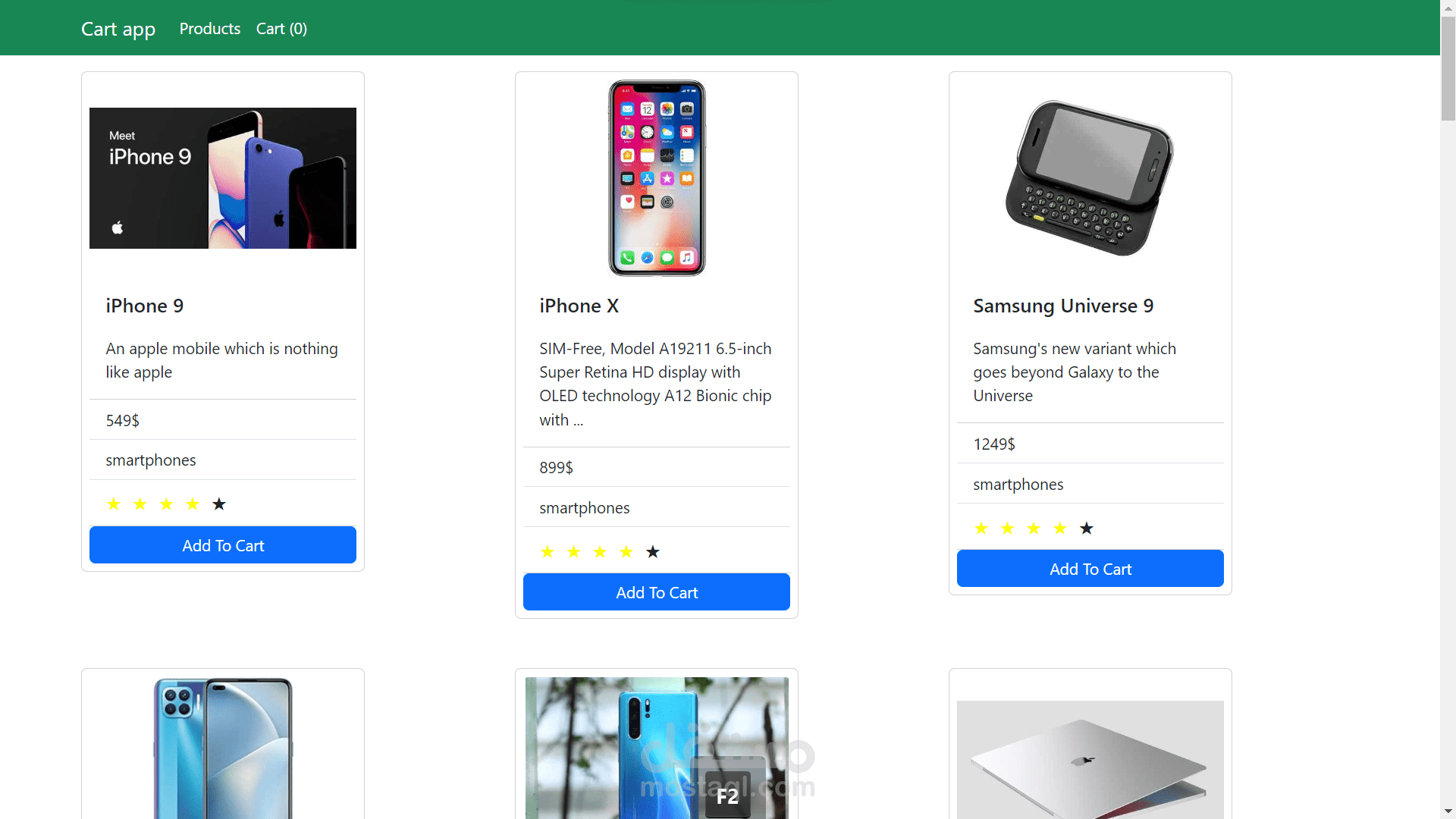 e-commerce store using react & redux