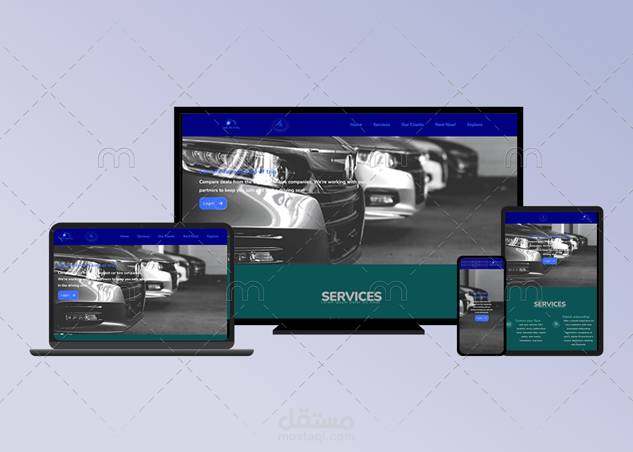 Car rental landing page & website