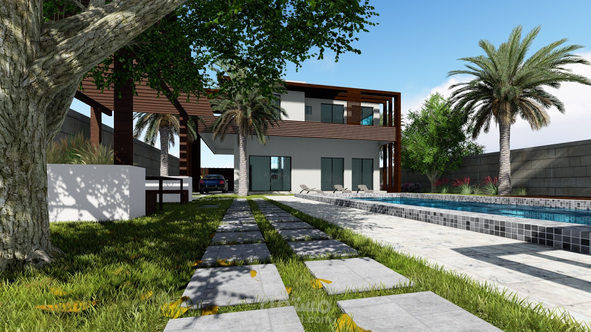 تصميم شاليه ولاند سكيب خارجي