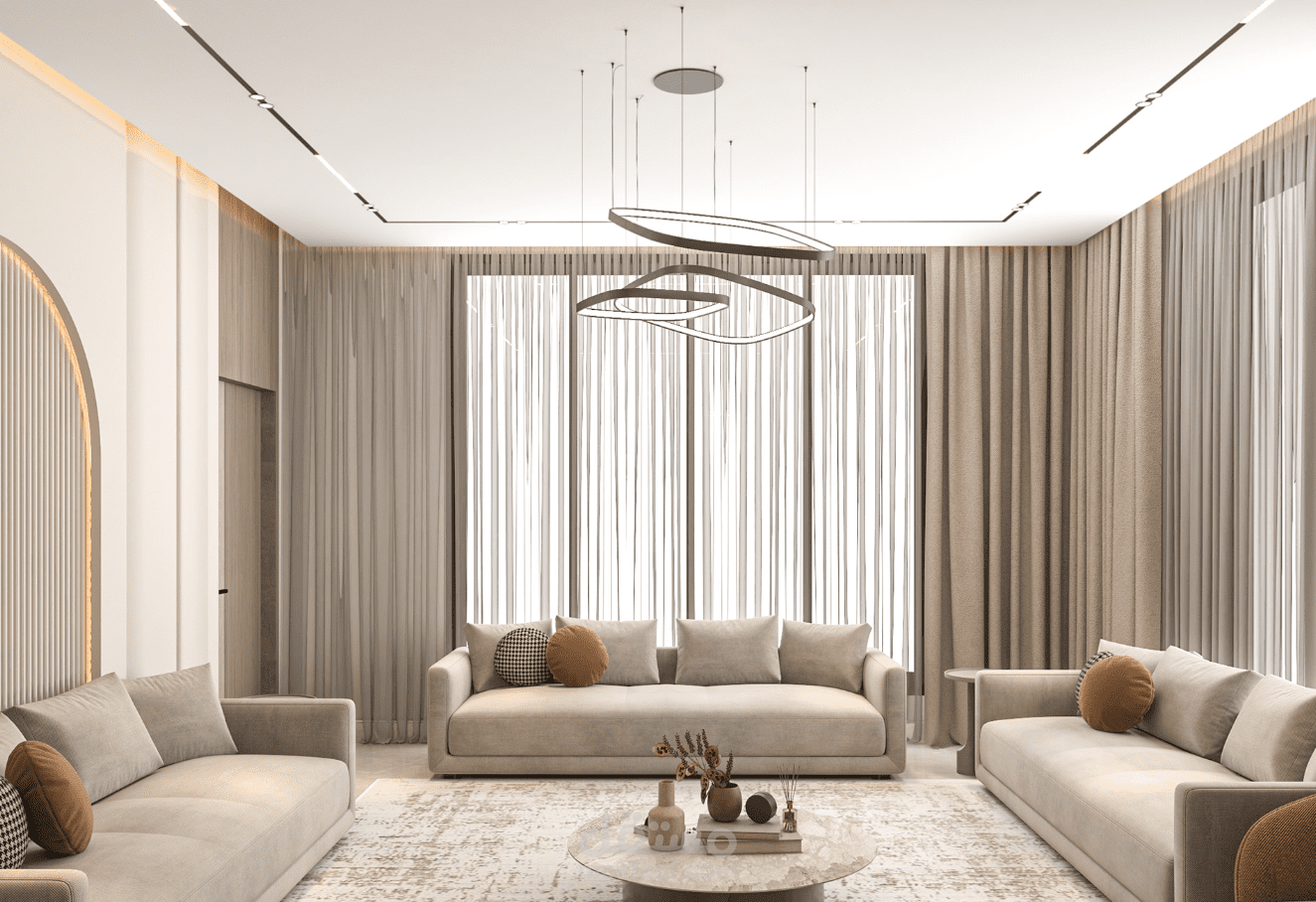 "تصميم داخلي مودرن لفيلا سكنية بابوظبي | مجلس "
