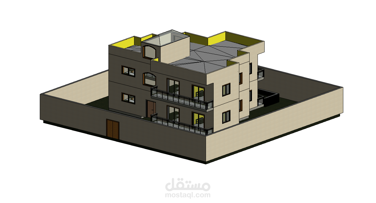 نمذجة بناء مؤلف من طابقين بإستخدام REVIT.