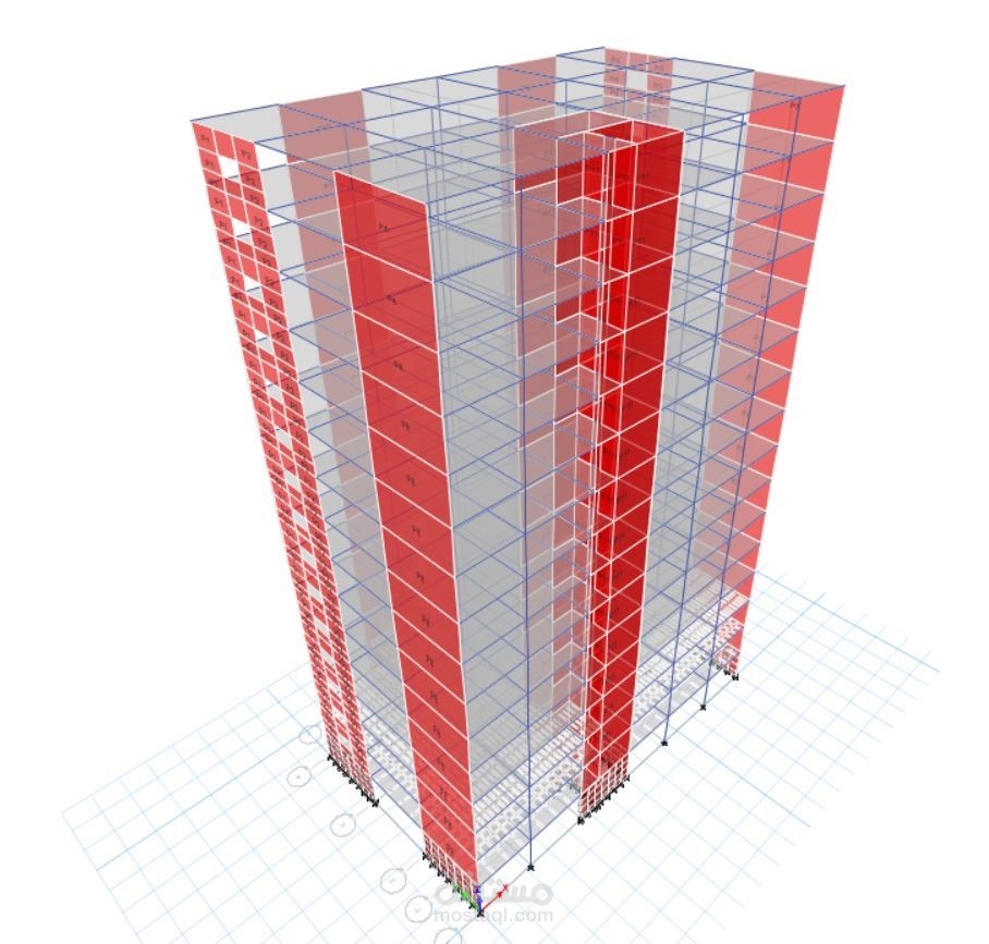 تصميم بناء سكني طابقي.