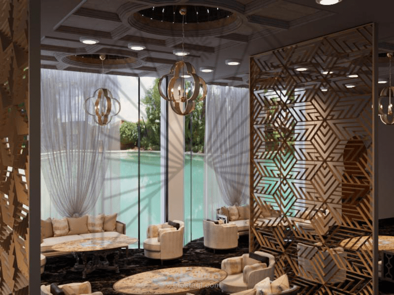 تصميم مطعم ومقهى ومنطقة اللعاب داخل فندق