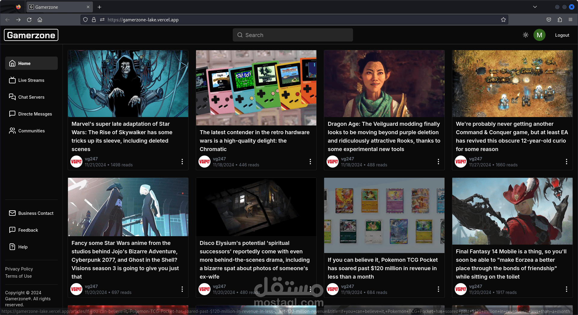 Gamerzone – منصة مجتمعية للألعاب (نموذج MVP مع ذكاء اصطناعي)