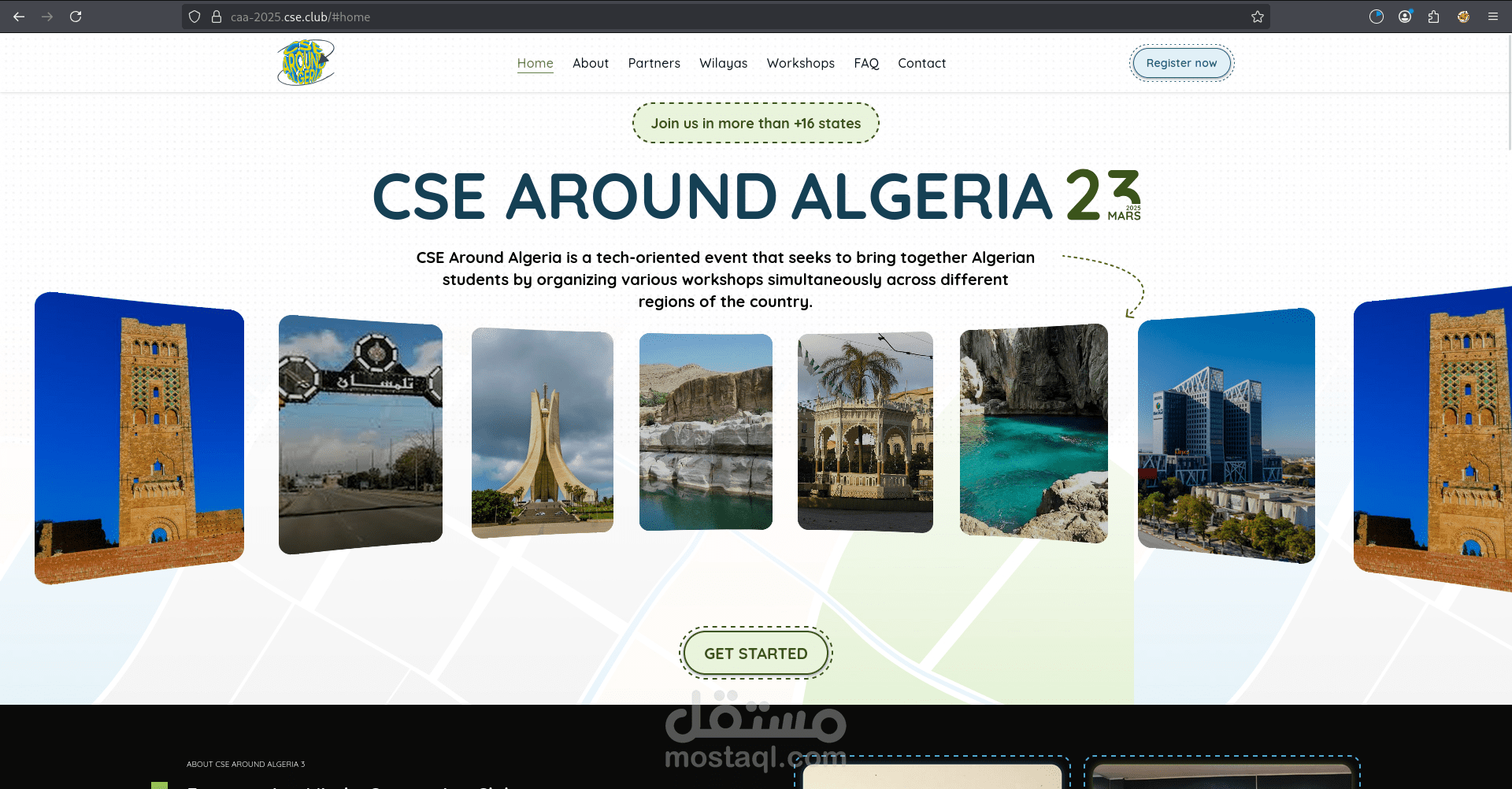 تطوير صفحة هبوط لفعالية CSE Around Algeria – مطوّر واجهات أمامية (Next.js)