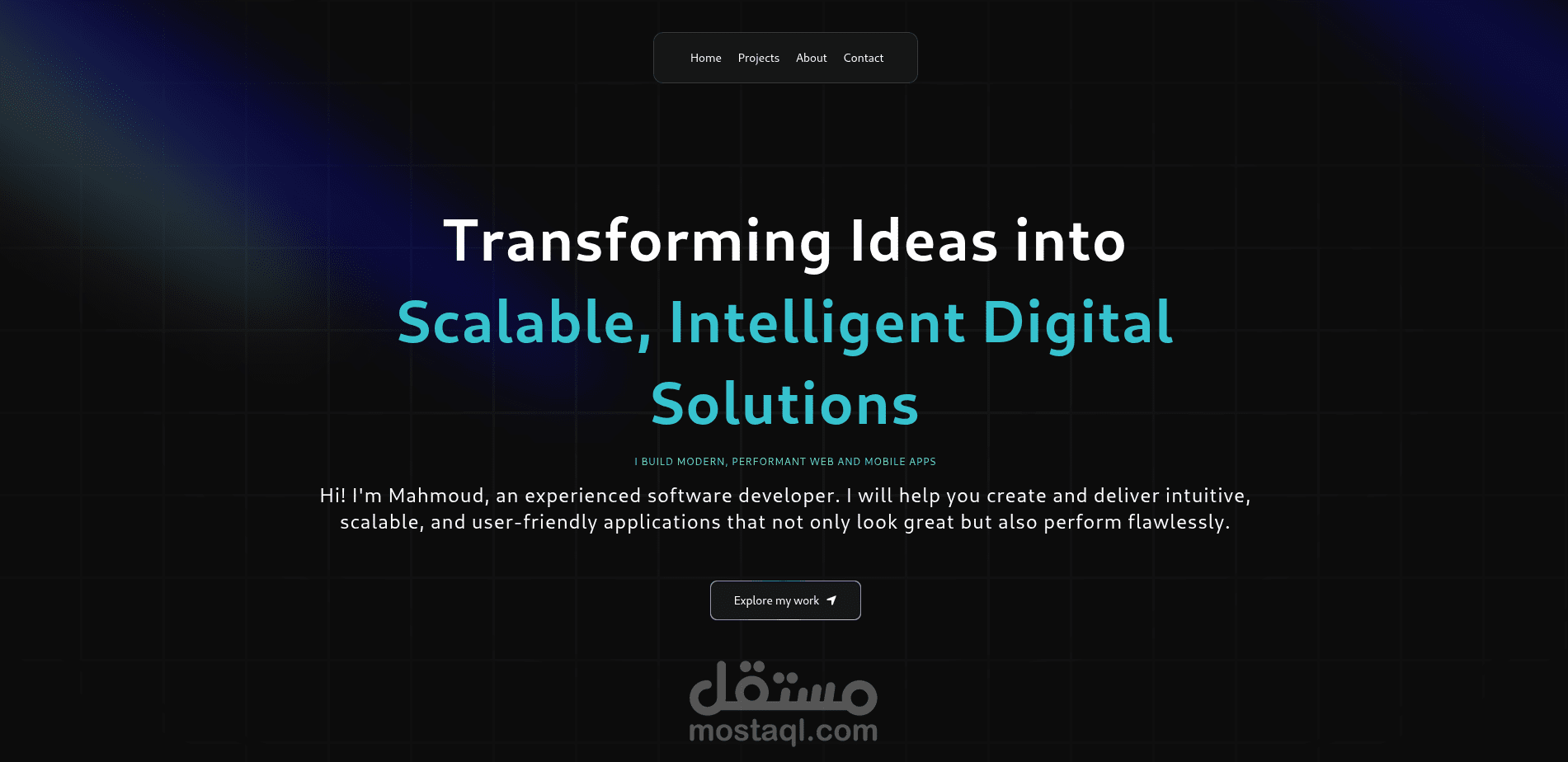 تطوير وتصميم الموقع الشخصي – مطوّر واجهات أمامية ومصمم (Next.js & TypeScript)