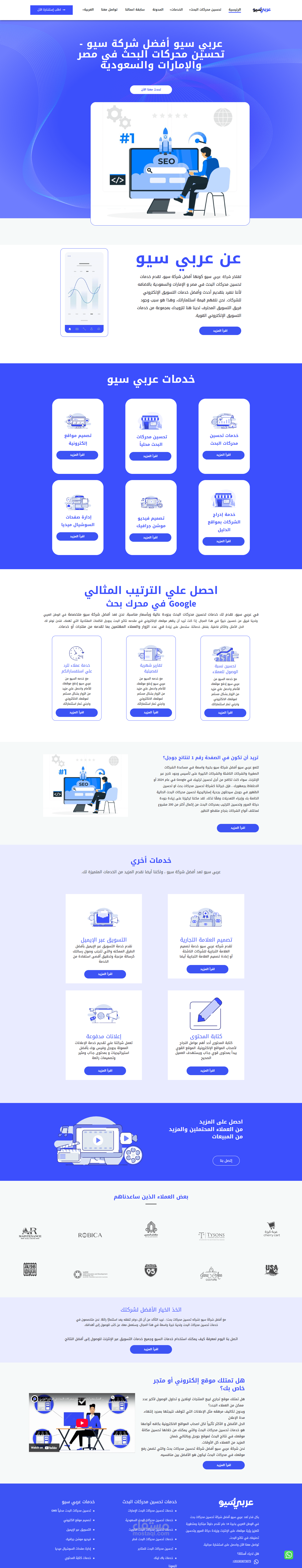 تصميم موقع لشركة  سيو - تحسين محركات البحث في مصر والإمارات والسعودية باستخدام ووردبريس