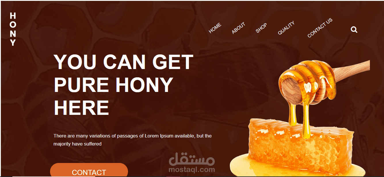e-commerce website for selling hony