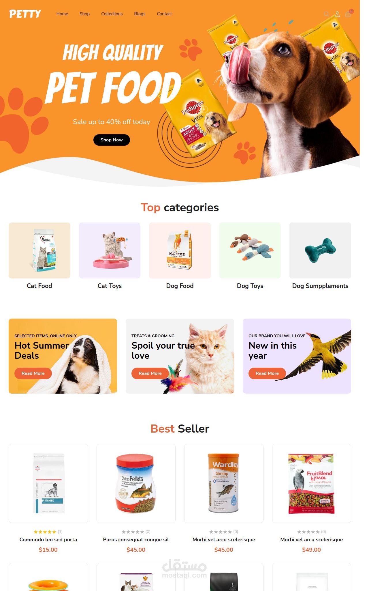 Petty- Petshop eCommerce Website