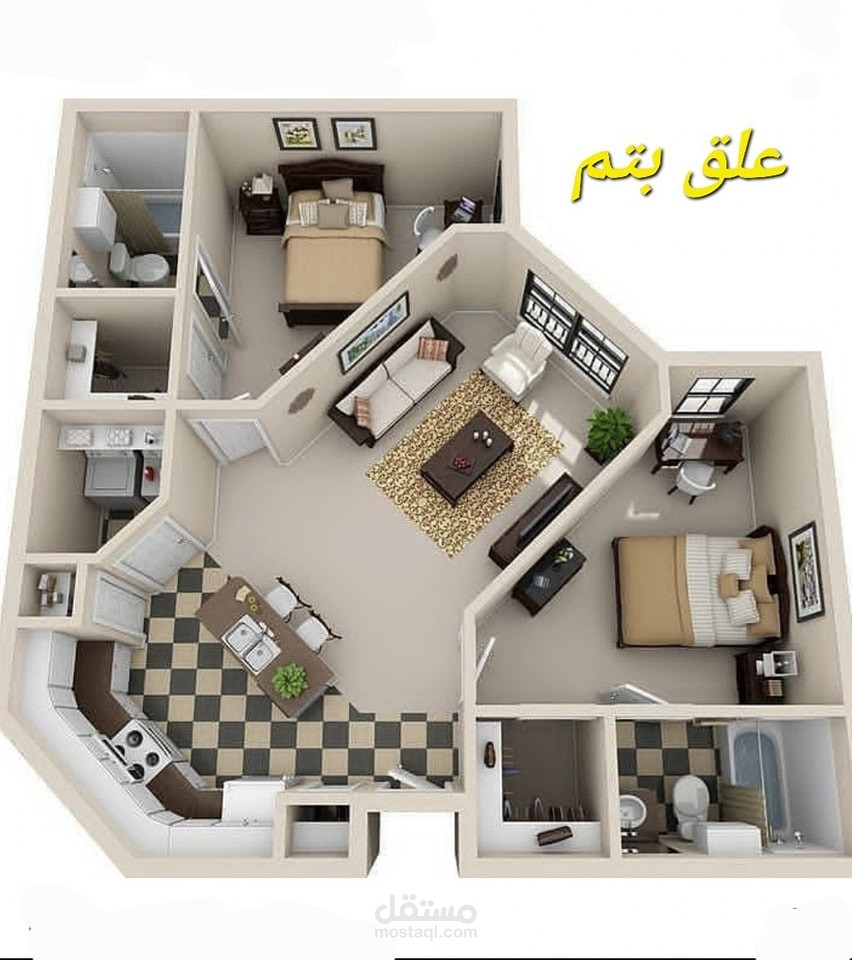 تصميم داخلي لبيت