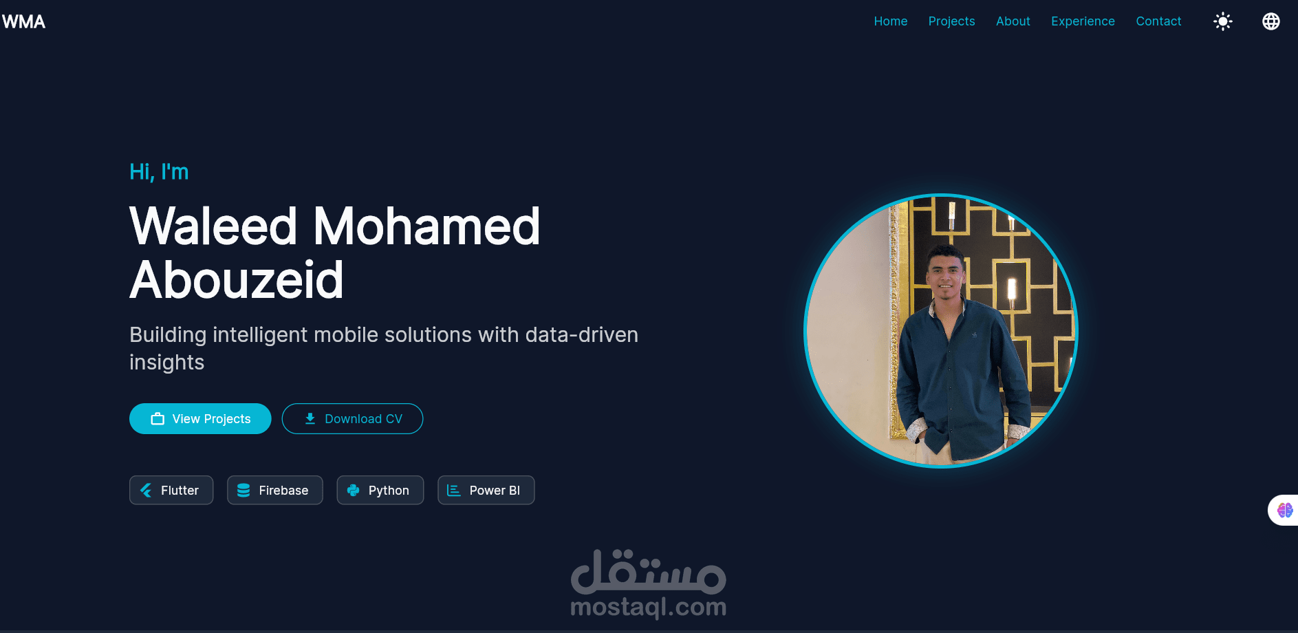 تصميم Portfolio شخصي حديث ومتجاوب (Responsive) بواجهة UI/UX احترافية