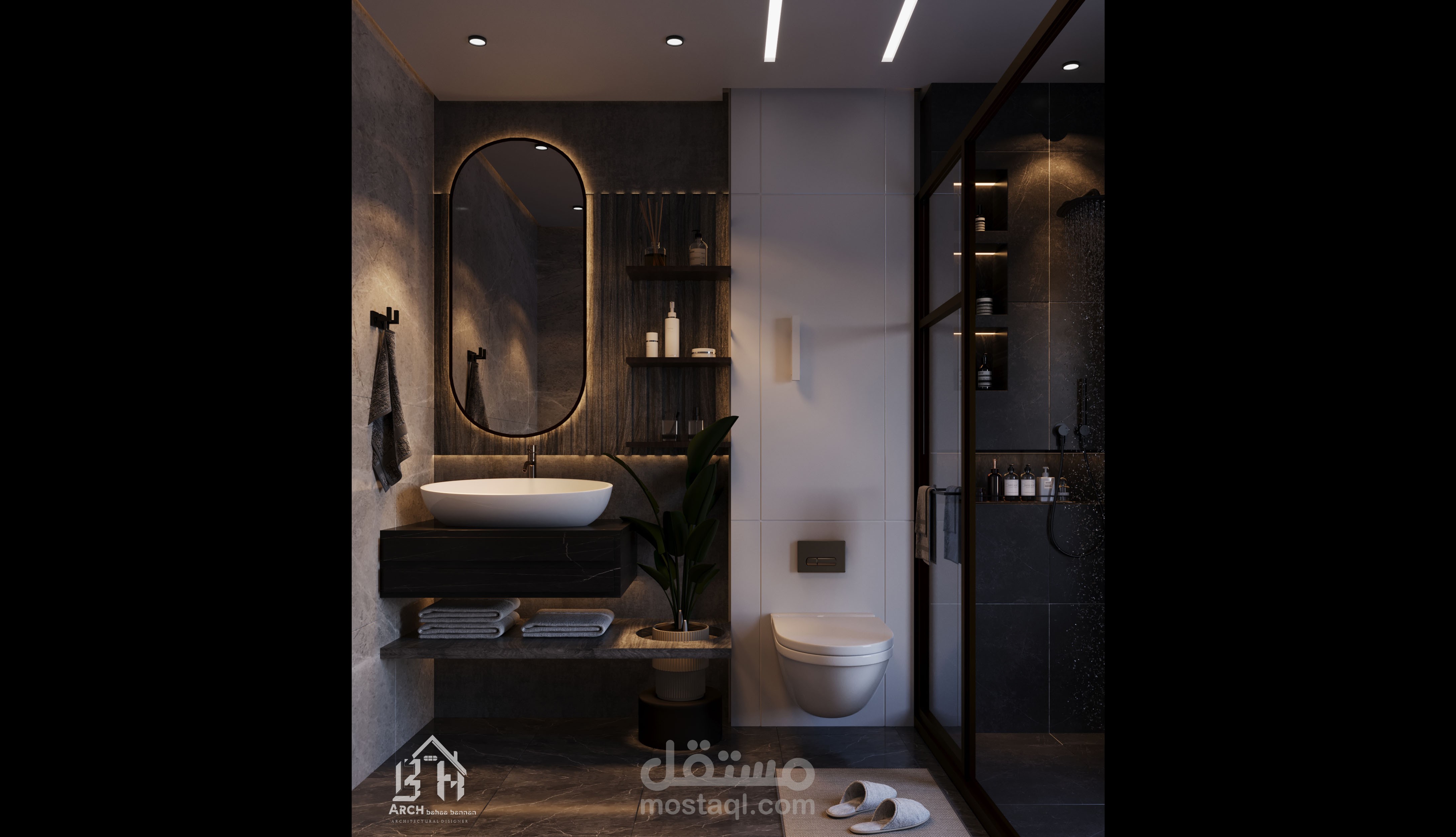 تصميم حمام مودرن