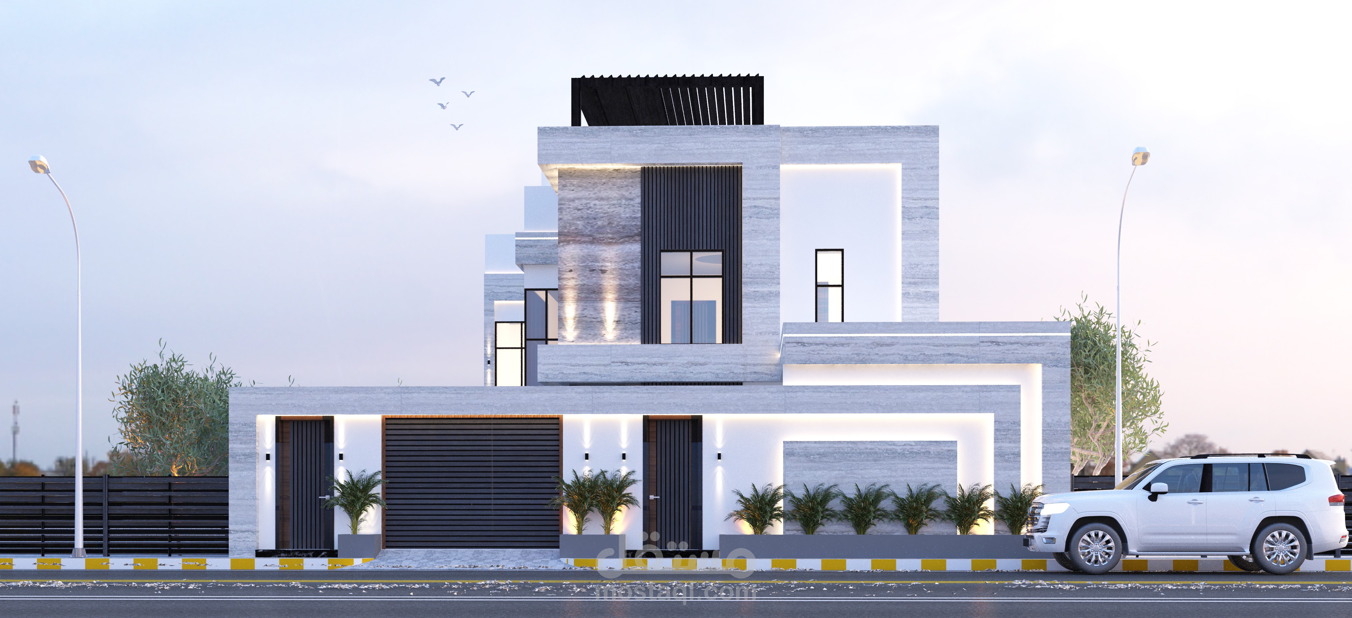 تصميم واجهات خارجيه مع السور