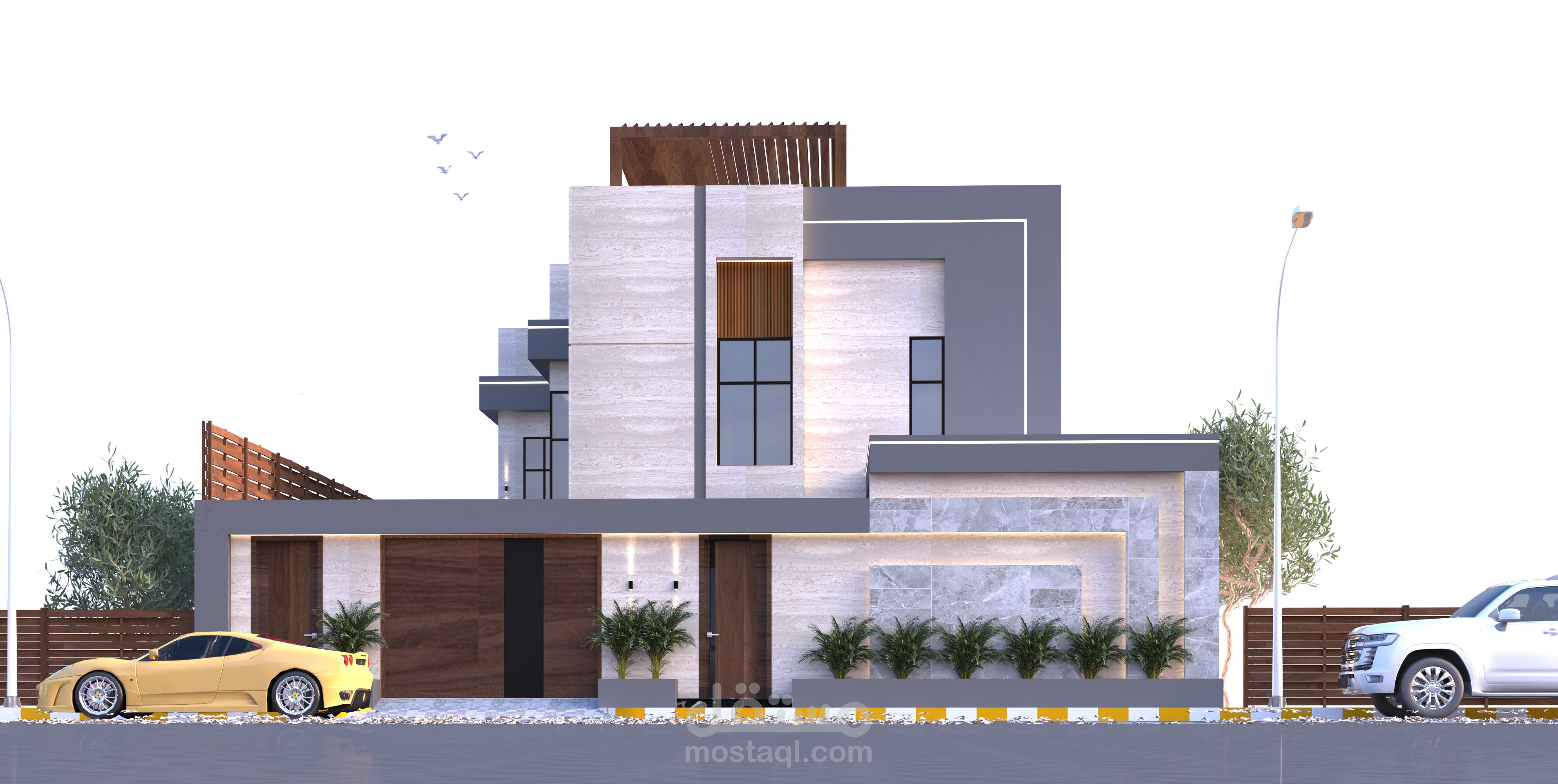 تصميم واجهات خارجيه مع السور
