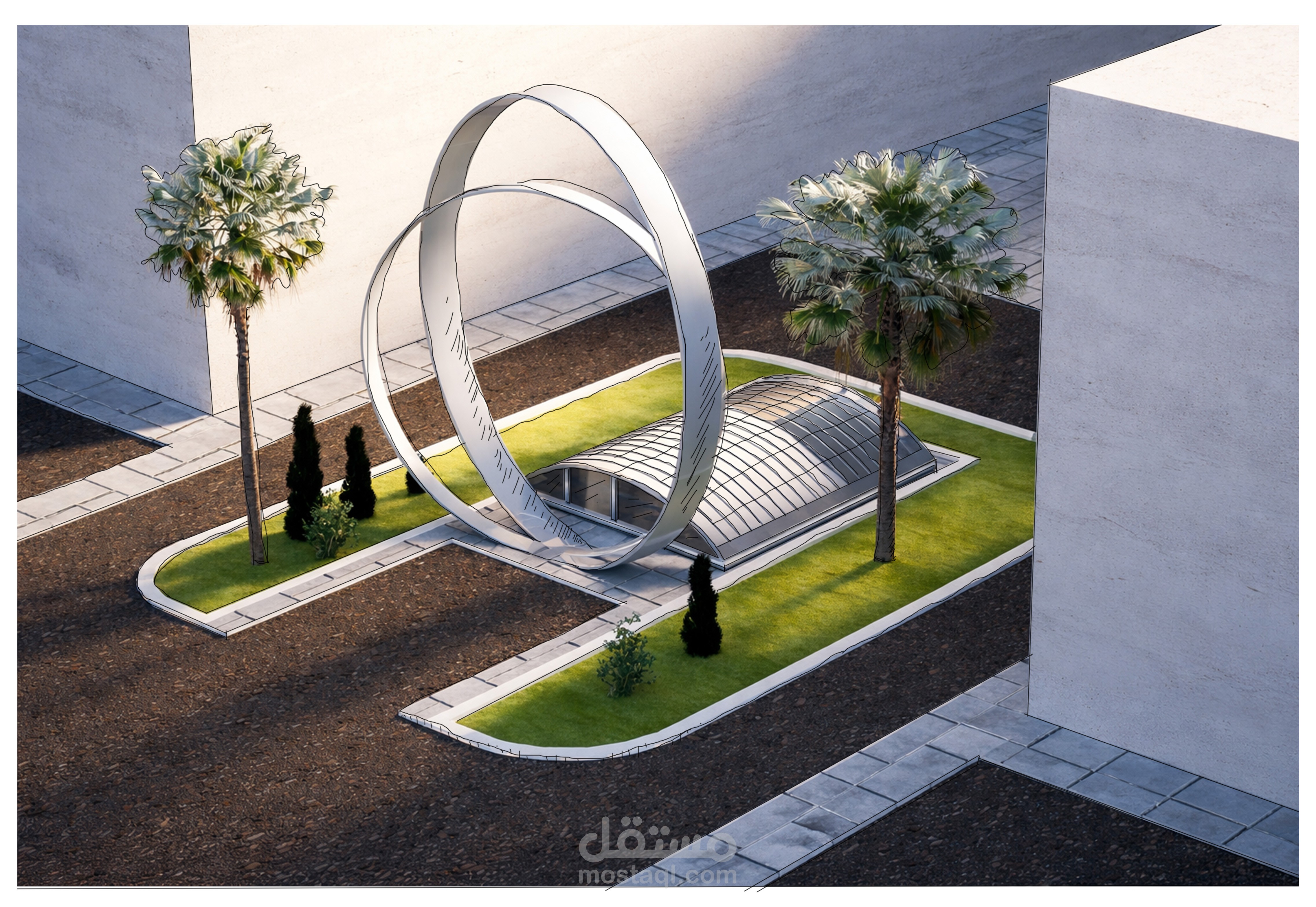 تصميم sky light لمبنى قائم