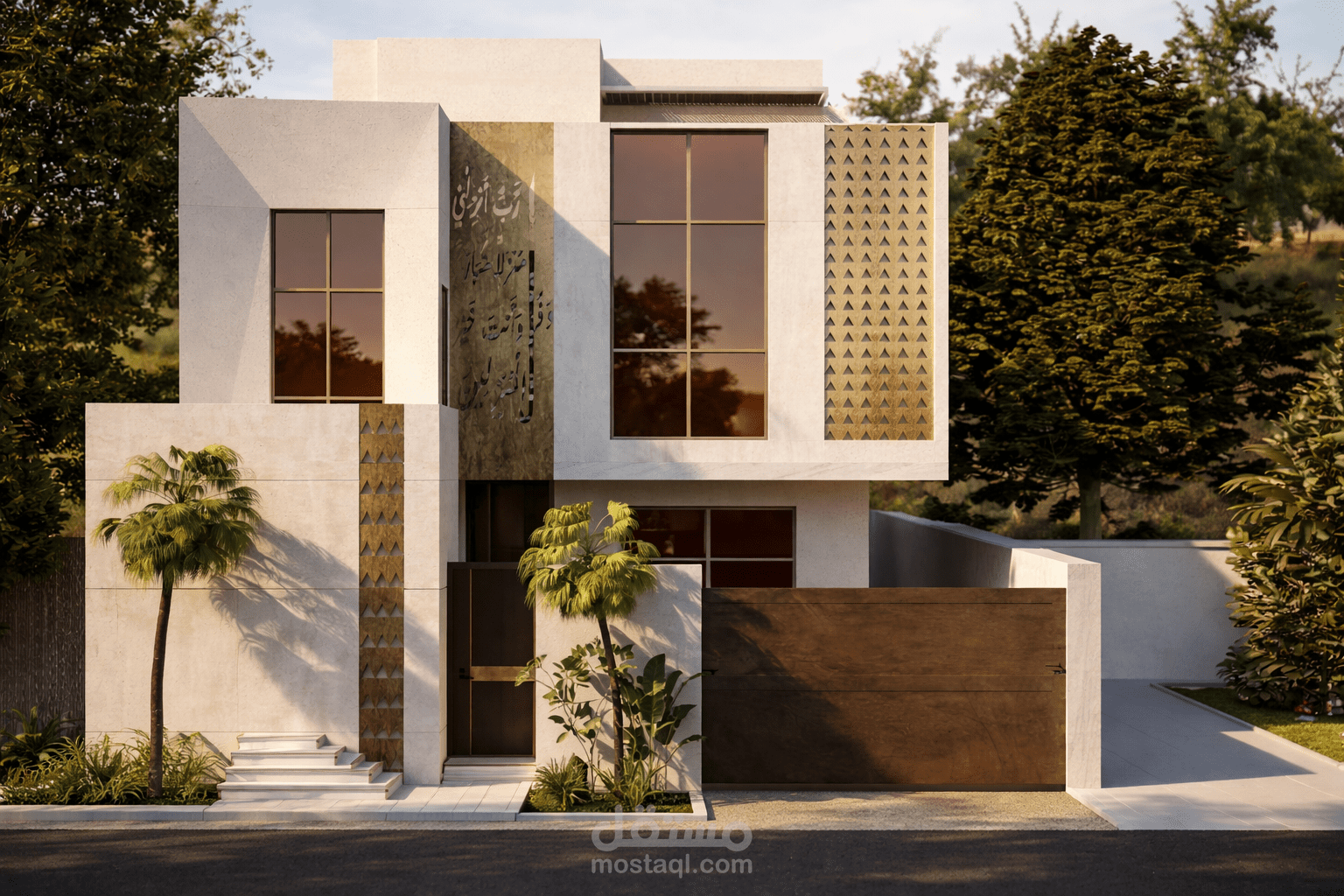 تصميم واجهة لفيلا في المملكة العربية السعودية