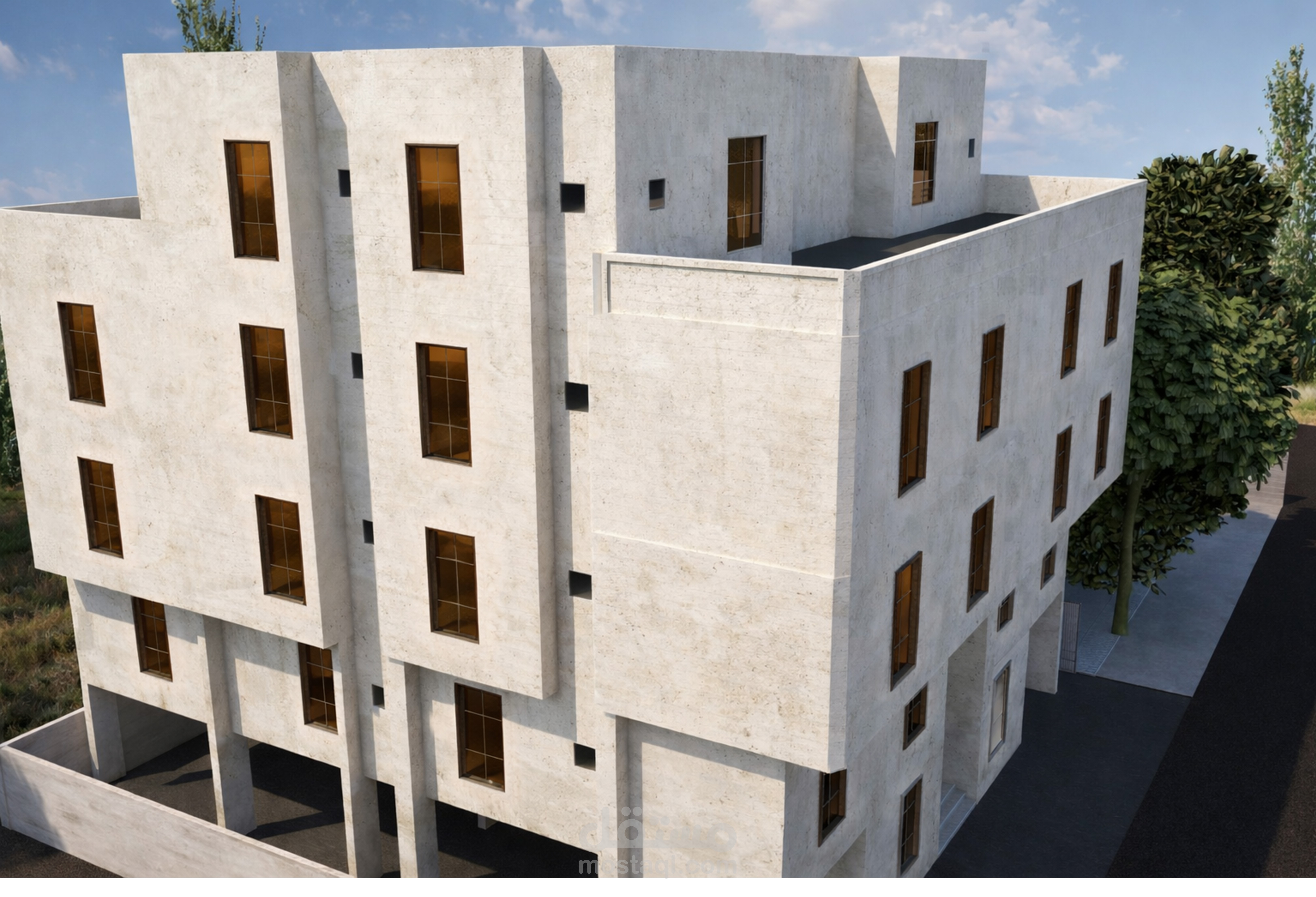 تصميم خارجي لبناء سكني في المملكة العربية السعودية