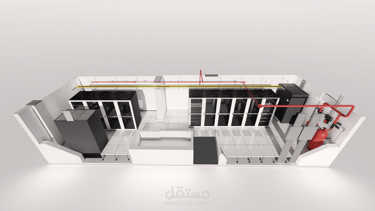 تصميم مجسم ثرى دى لداتا سنتر الخاص بمدينة جده