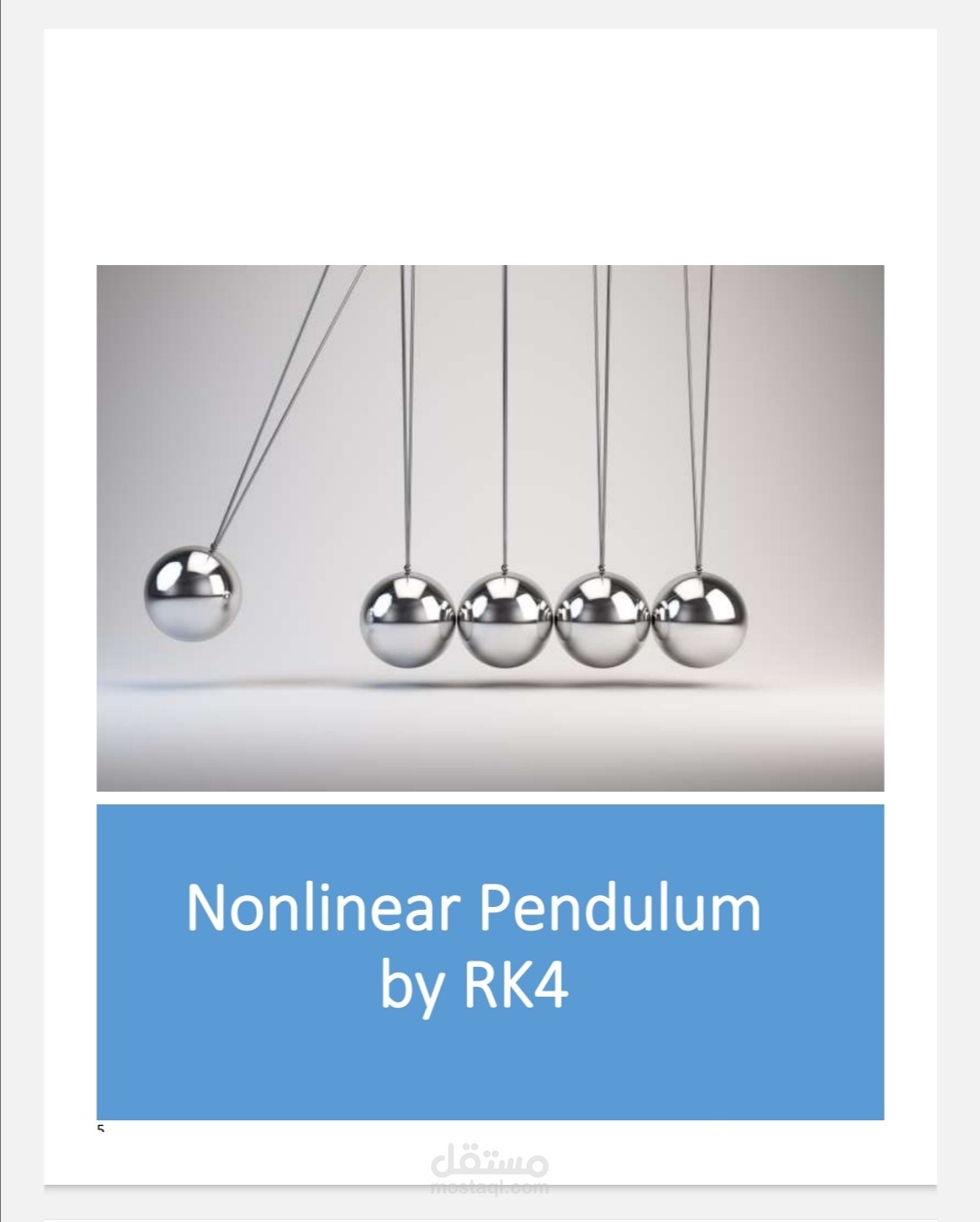 Nonlinear pendulum by RK4