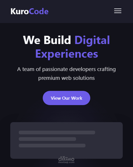 موقع portfolio لفريق kuro code