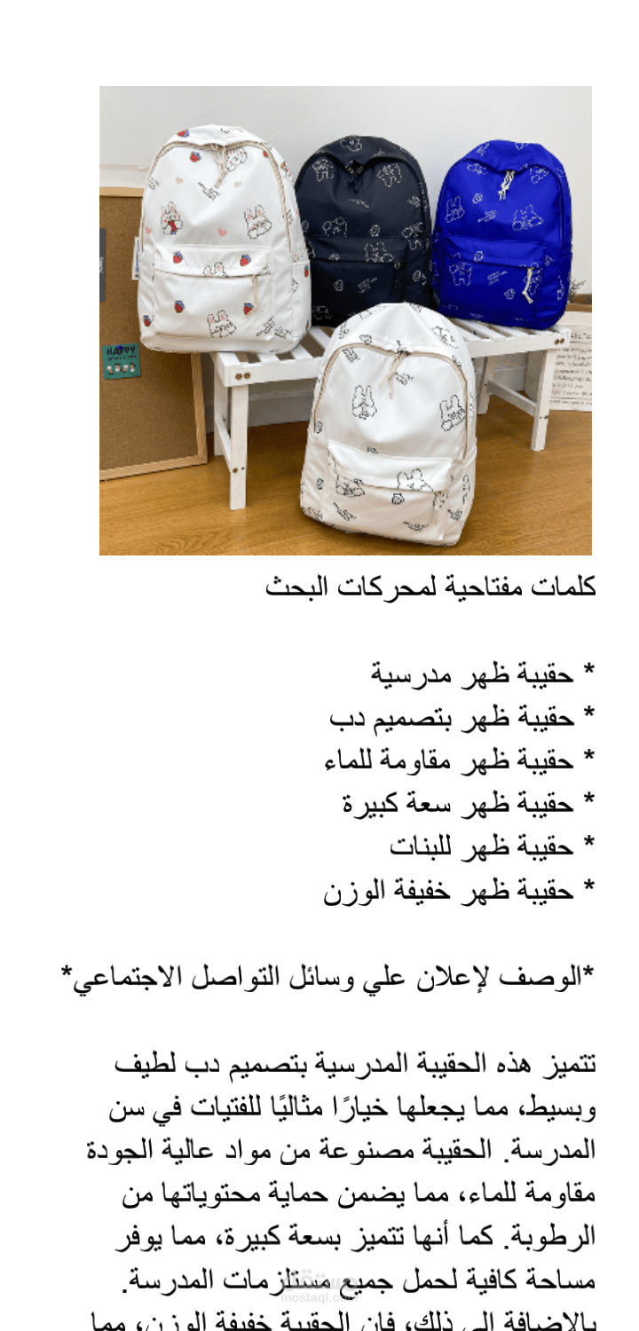 وصف حقائب لشركات .