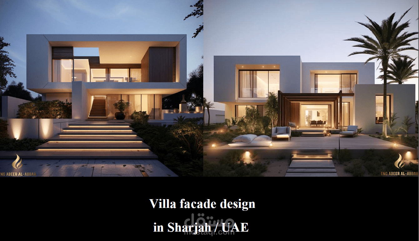 تصميم واجهات لفيلا في الإمارات