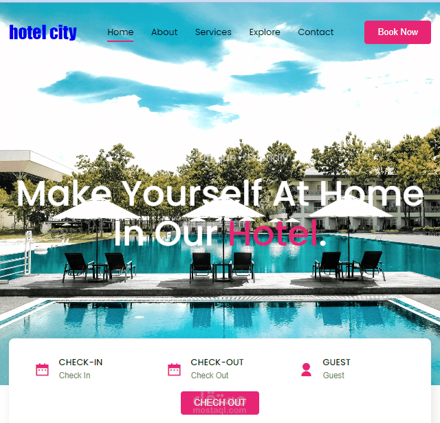 تصميم موقع لفندق hotel city