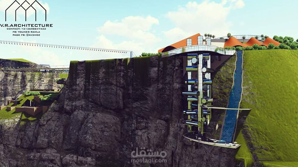 مشروع طالبة هندسة معمارية  منتجع سياحي رياضي