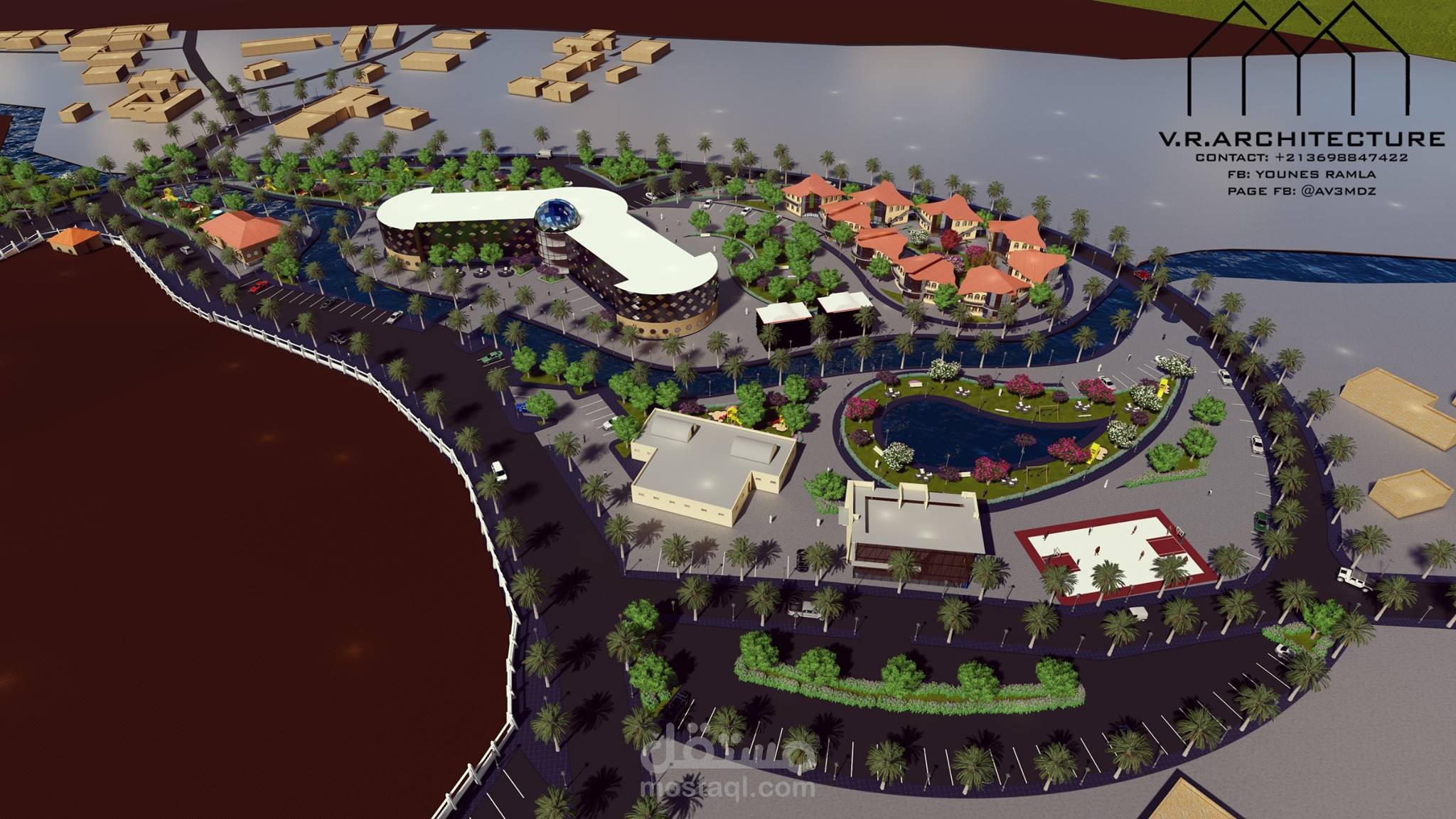 مشروع طالبة هندسة معمارية  منتجع سياحي