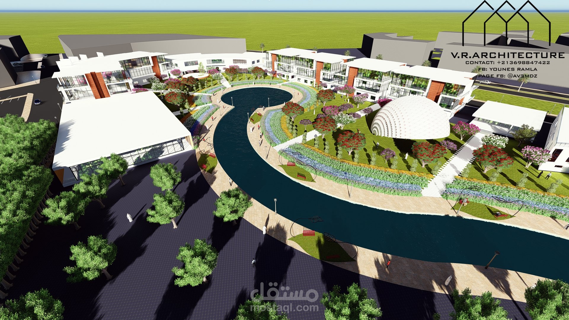 مشروع طالبة هندسة معمارية  منتجع سياحي