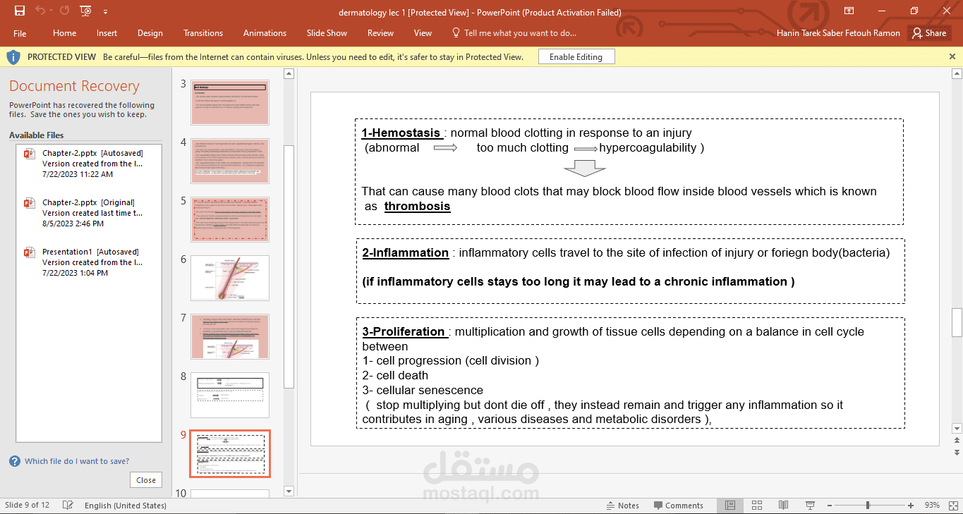 writing and summarizing medical books into powerpoints