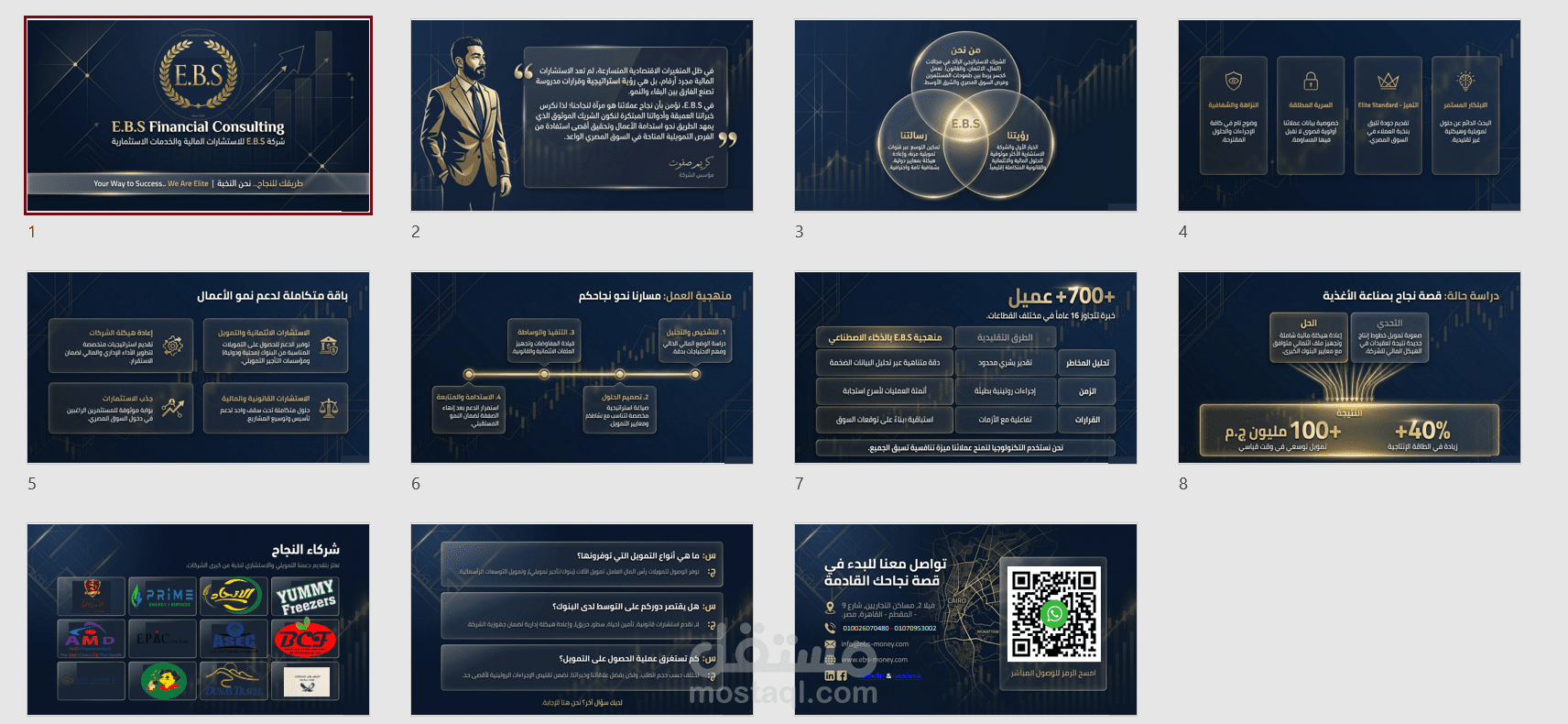 تطوير بروفايل مؤسسي (Company Profile) لشركة استشارات مالية - الاستراتيجية والهوية
