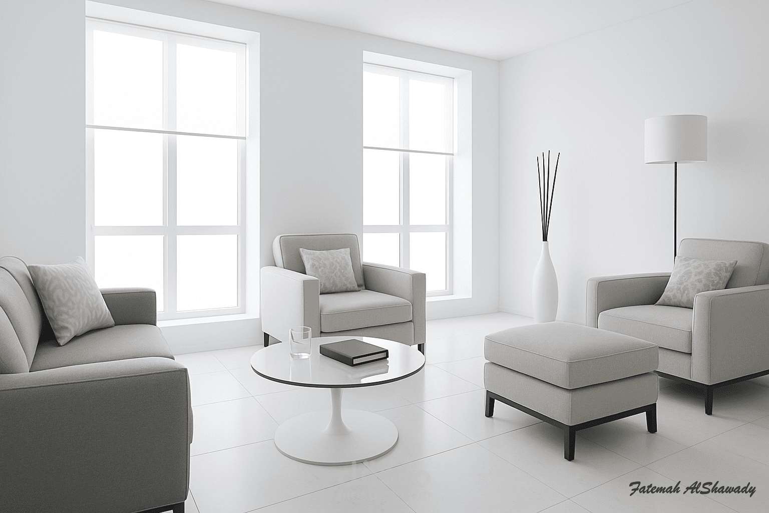 تصميم داخي لنفس الغرفة بطرز مختلفة