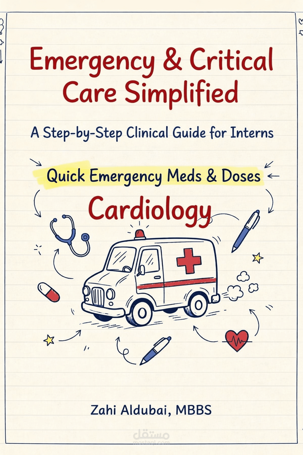 تأليف دليل طوارئ القلب والعناية المركزة باللغة الإنجليزية لأطباء الامتياز
